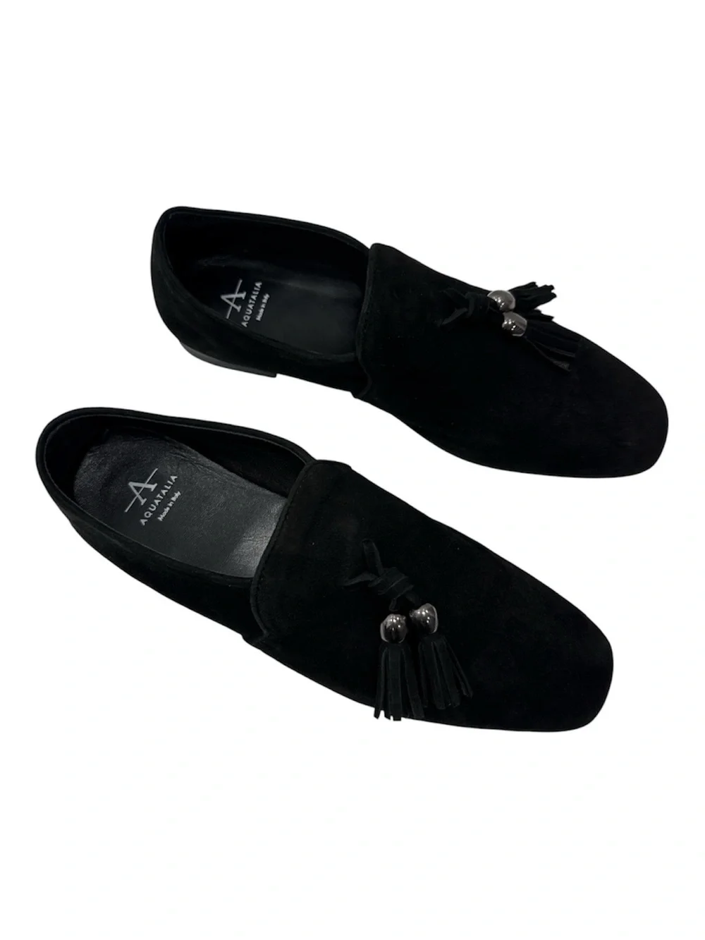 Aquatalia Suede Loafers Women's Size: 8 Black made in Italy